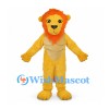 Lion Mascot Costume in Yellow with Orange Mane