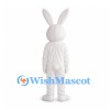 Rabbit Mascot Costume in White with Pink Nose