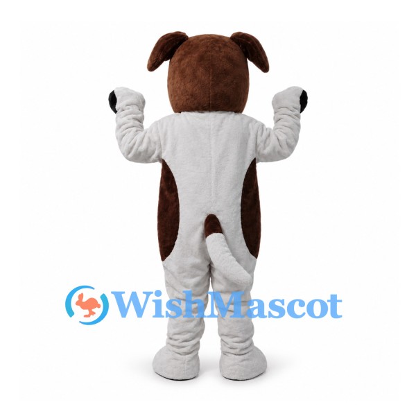 Dog Mascot Costume in Brown and White with Large Paws