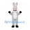 Rabbit Mascot Costume in Gray with White Belly and Buck Teeth