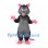 Mouse Mascot Costume in Dark Gray with Pink Hands and Tail