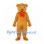 Bear Mascot Costume in Orange with Red Bow Tie