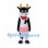 Cow Mascot Costume in Black and White with Red Bow Tie