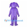 Dog Mascot Costume in Purple with White Muzzle