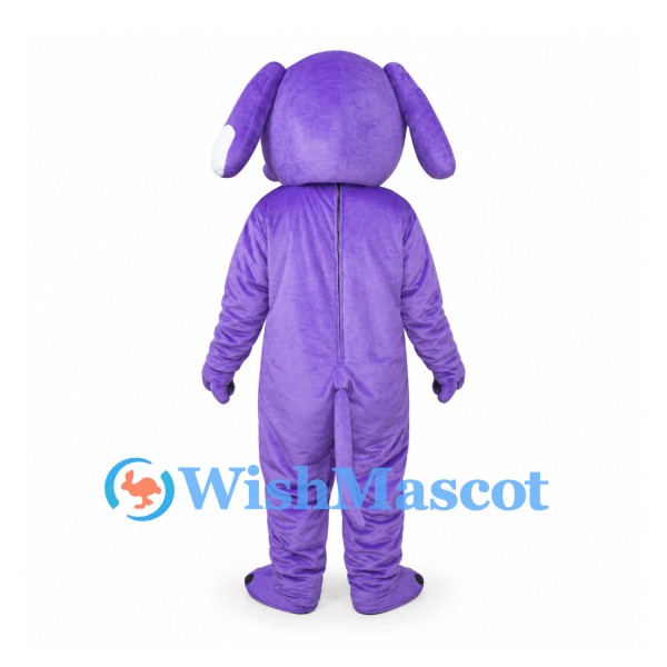Dog Mascot Costume in Purple with White Muzzle