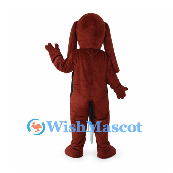Basset Hound Mascot Costume in Brown with Long Drooping Ears