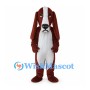 Basset Hound Mascot Costume in Brown with Long Drooping Ears