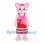 Cat Mascot Costume in Pink with Red Skirt and Shoulder Bag