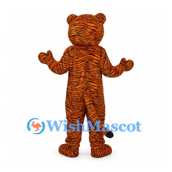 Tiger Mascot Costume in Orange with White Chest and Black Stripes