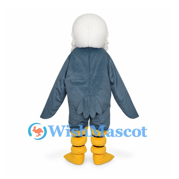Bald Eagle Mascot Costume in Blue Gray with White Head