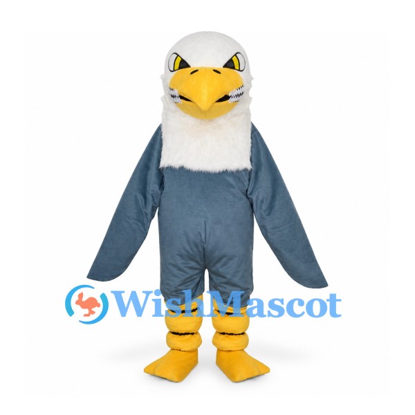 Bald Eagle Mascot Costume in Blue Gray with White Head