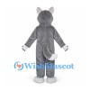 Husky Mascot Costume in Gray with White Belly and Face