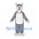Husky Mascot Costume in Gray with White Belly and Face