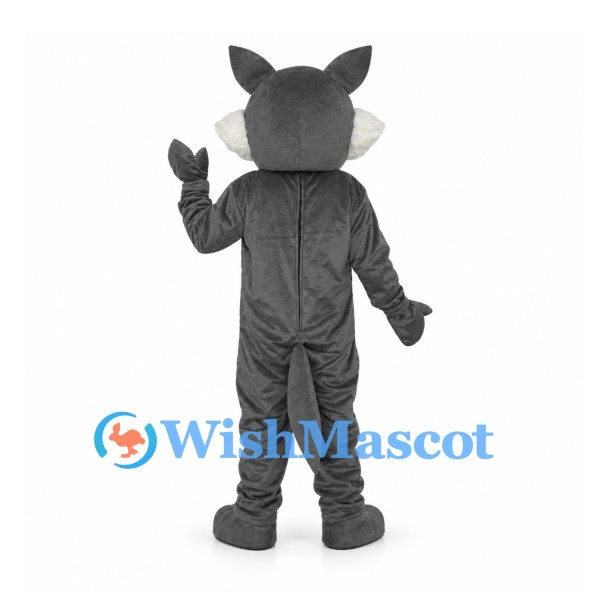 Wolf Mascot Costume in Dark Gray with White Belly