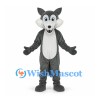Wolf Mascot Costume in Dark Gray with White Belly