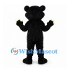 Black Bear Mascot Costume with Gray Belly and Yellow Claws