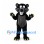 Black Bear Mascot Costume with Gray Belly and Yellow Claws