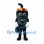 Chili Pepper Mascot Costume in Dark Green with Flame Headband
