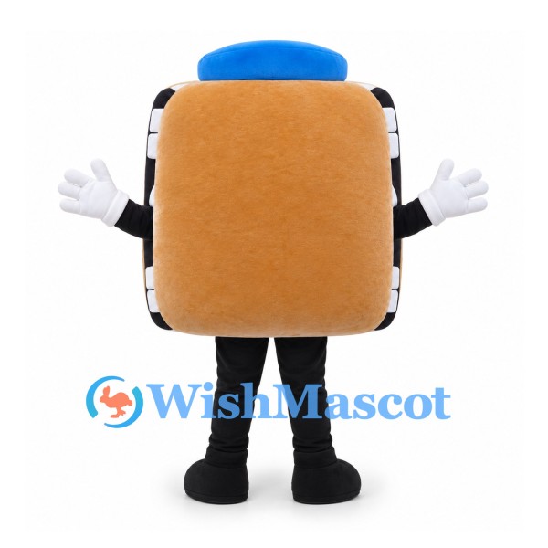 Toaster Mascot Costume in Brown with Blue Top