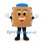 Toaster Mascot Costume in Brown with Blue Top