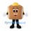 Toast Mascot Costume with Yellow Hat and Smiling Face