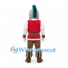Roman Soldier Mascot Costume with Silver Helmet and Red Armor