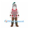 Roman Soldier Mascot Costume with Silver Helmet and Red Armor