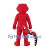Snake Mascot Costume in Red with Fangs and Striped Belly