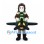 Pilot Mascot Costume with Green Airplane Body and Aviator Cap