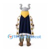 Viking King Mascot Costume with Horned Helmet and Long Cape