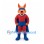 Fox Superhero Mascot Costume with Red Suit and Blue Cape
