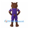 Bear Mascot Costume with Purple Sports Uniform