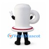 Coffee Cup Mascot Costume in White with Matching Saucer