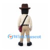 Explorer Mascot Costume with Brown Fedora and Tan Outfit