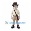 Explorer Mascot Costume with Brown Fedora and Tan Outfit