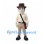 Explorer Mascot Costume with Brown Fedora and Tan Outfit