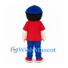 Boy Mascot Costume with Red Shirt and Blue Cap