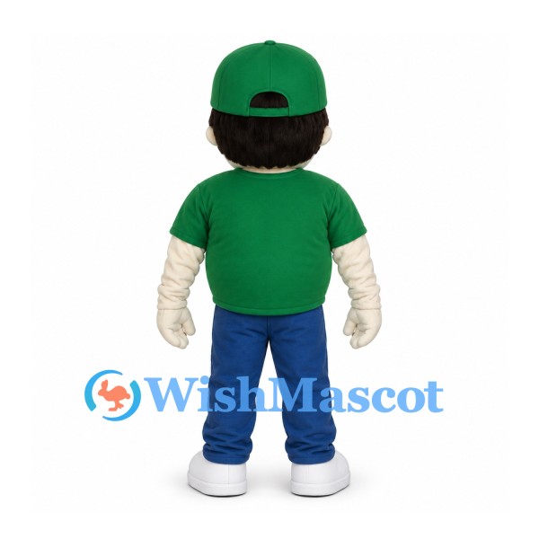 Boy Mascot Costume with Green Shirt and Cap