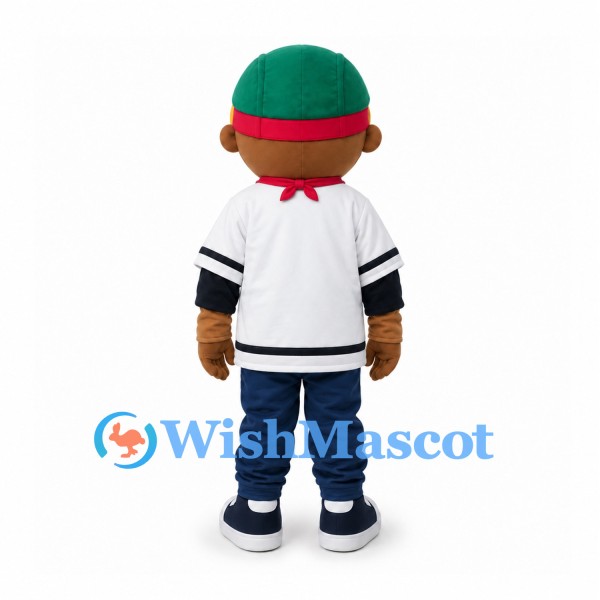 Boy Mascot Costume with Yellow Goggles and Red Scarf