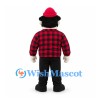 Lumberjack Mascot Costume with Red Checked Shirt and Hat