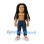 Man Mascot Costume with Long Black Hair and Blue Pants