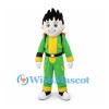 Boy Mascot Costume with Spiky Black Hair and Green Outfit