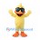 Duck Mascot Costume in Yellow with Blue Goggles