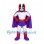 Superhero Mascot Costume with Red Helmet and Purple Cape