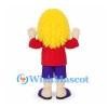 Surfer Mascot Costume with Blonde Hair and Red Shirt