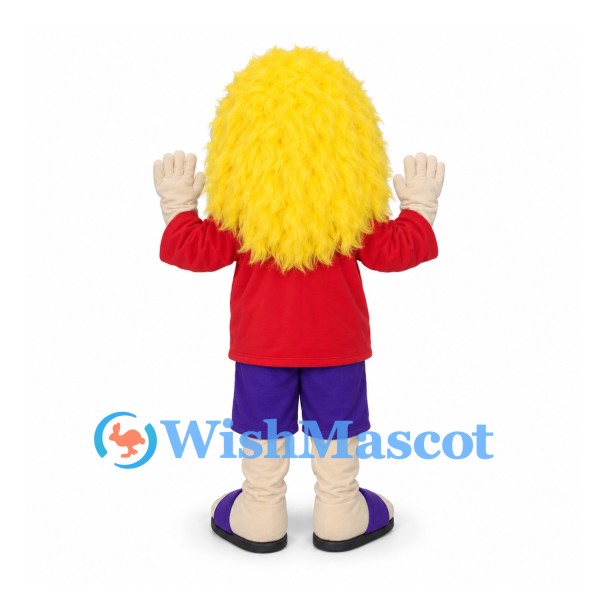 Surfer Mascot Costume with Blonde Hair and Red Shirt