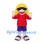 Surfer Mascot Costume with Blonde Hair and Red Shirt