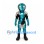 Robot Mascot Costume in Teal and Silver with Round Helmet