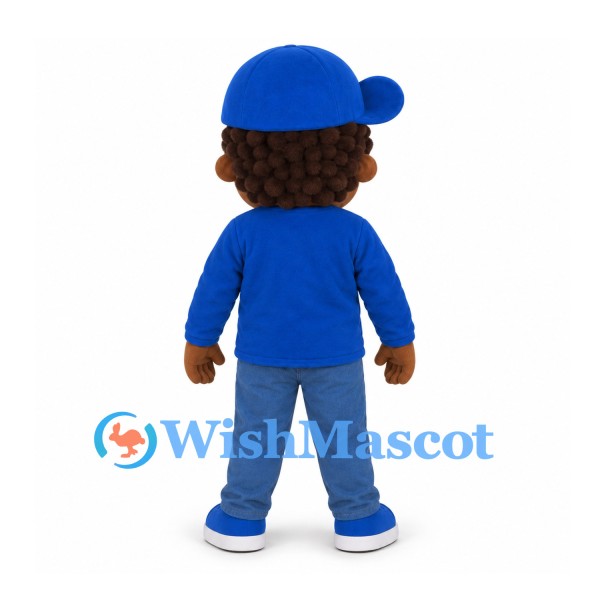 Boy Mascot Costume with Blue Cap and Sweatshirt