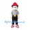Boy Mascot Costume with Red Hat and Gray Shirt